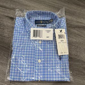 NWT Boys 4T Ralph Lauren blue long sleeve button down shirt